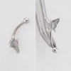 SYNTHETIC OPAL GLITTER BUTTERFLY 316L SURGICAL STEEL CURVED BARBELL/EYEBROW